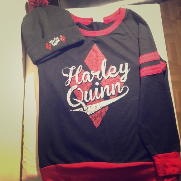 Med. Harley Quinn Sweat Shirt, & Hat - Picture 1 of 3